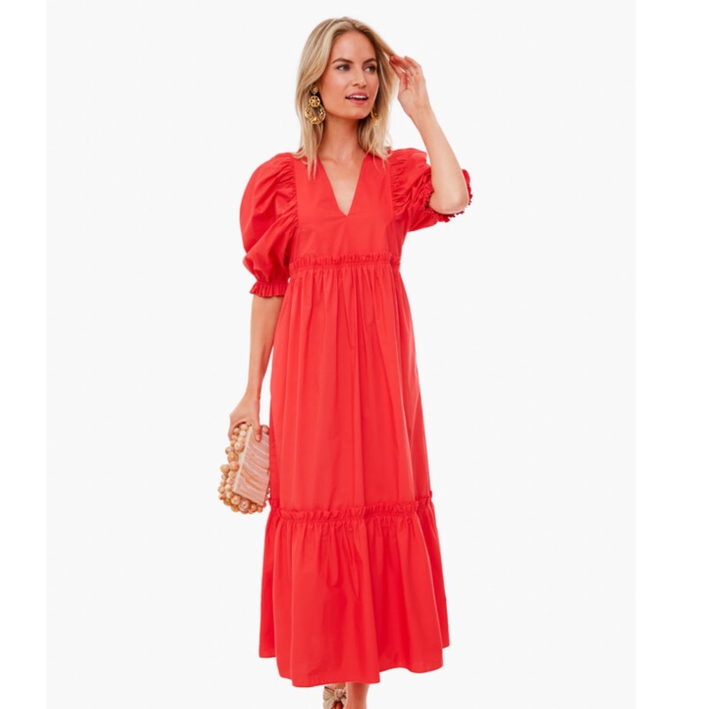 Hunter Bell Palmer Red Midi Dress | L